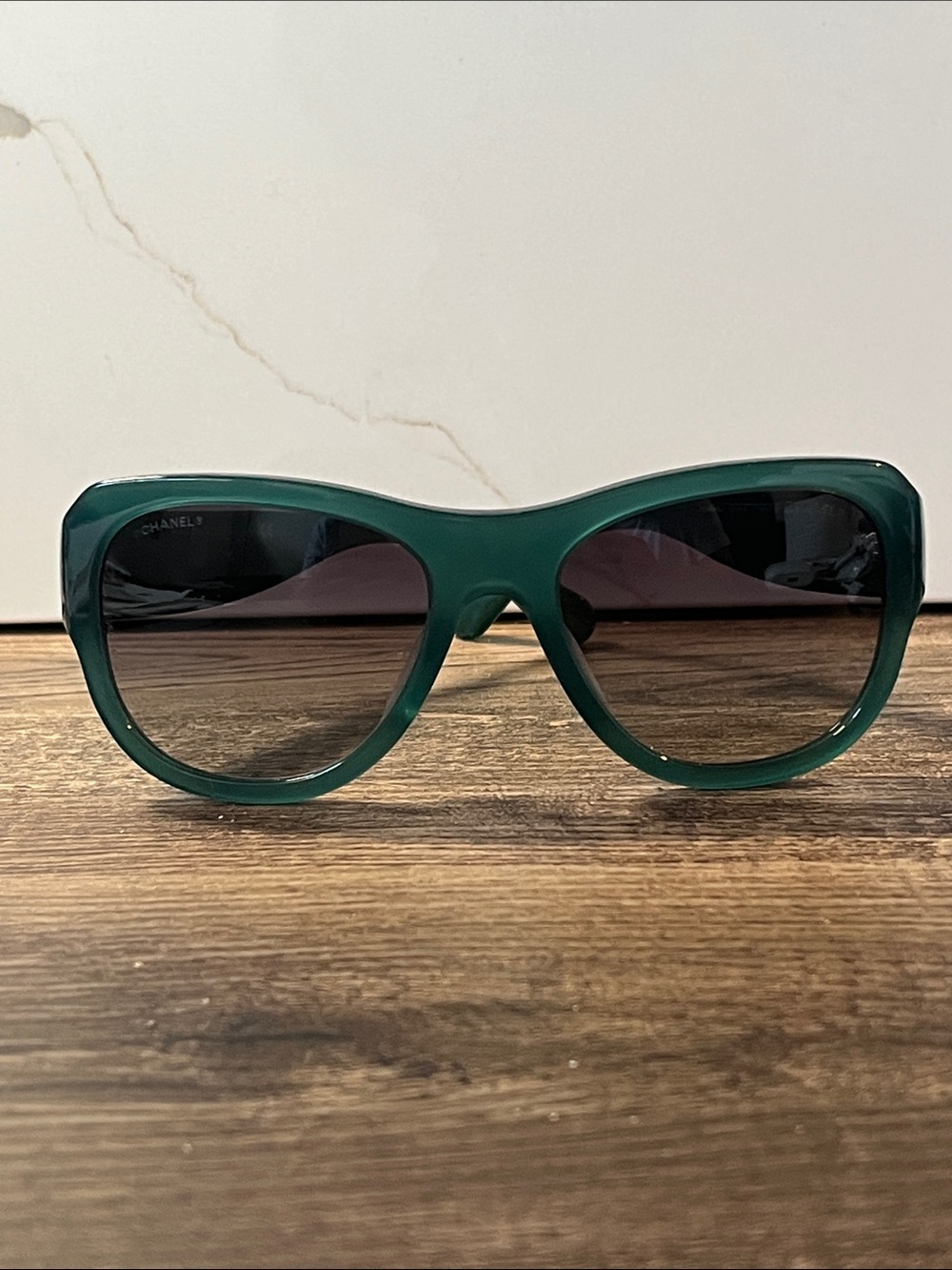 Authentic CHANEL Green Oversized Sunglasses 5310-A c.1269/S6